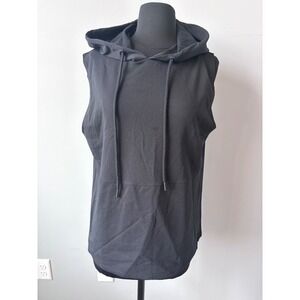 ZIYA Sleeveless Hoodie Women's Black Athletic Workout‎ Casual Hooded Vest Top